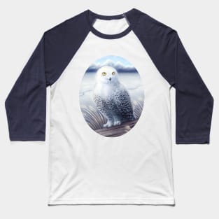 Snowy Owl Baseball T-Shirt